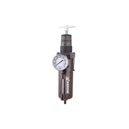 Arrow Pneumatics Arrow Integral Filter/Regulator With Gauge & Float Drain B752GTW, Zinc Bowl, 1/4" NPT, 200 PSI B752GTW